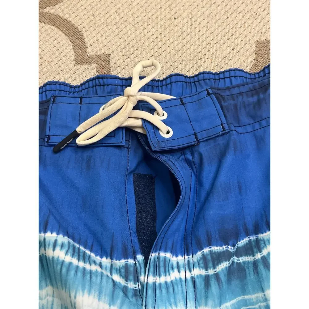 Speedo blue lemonade water repellent UPF 50+ swim trunks, 9” inseam, size XXL